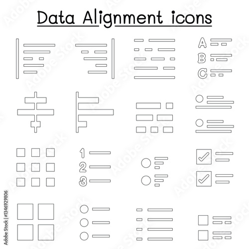 Data alignment & Text Formatting icon set vector illustration Vector illustration