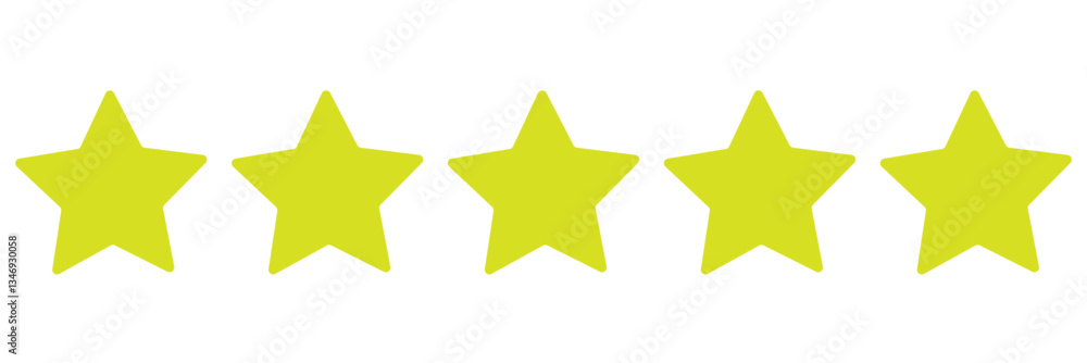 Five stars rating icon isolated on transparent background. Five stars rating icon isolated on transparent background.