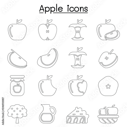 Apple icon set Vector illustration Graphic Design