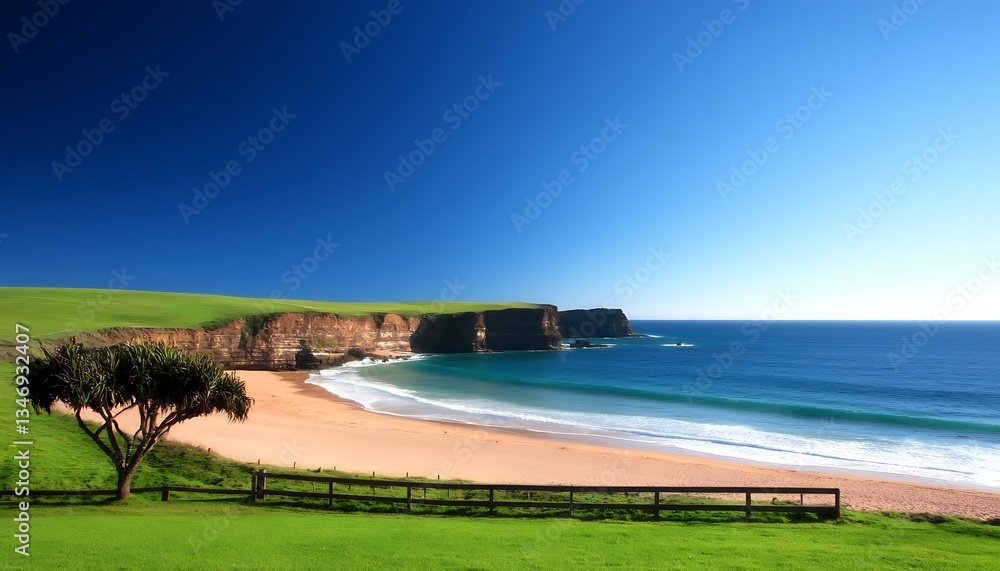 Fototapeta premium Coastal Cliffs for Sunny Beachscape.