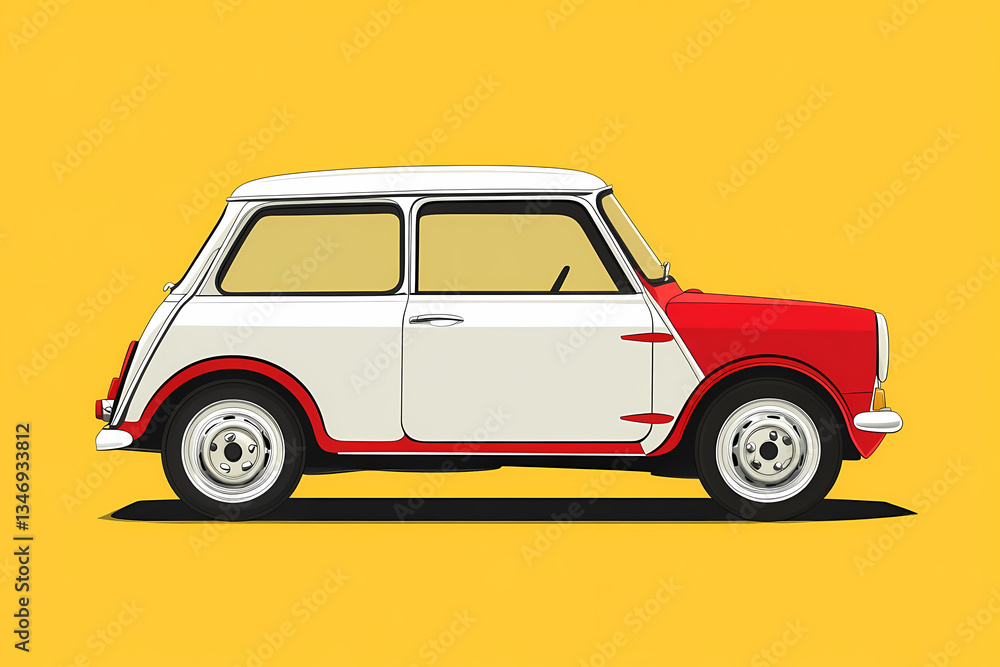 Retro Red and White Car: A stylized illustration of a classic red and white car, reminiscent of a bygone era, rendered with clean lines and a vibrant color palette, ready for adventure. Retro Red and White Car: A stylized illustration of a classic red and white car, reminiscent of a bygone era, rendered with clean lines and a vibrant color palette, ready for adventure.