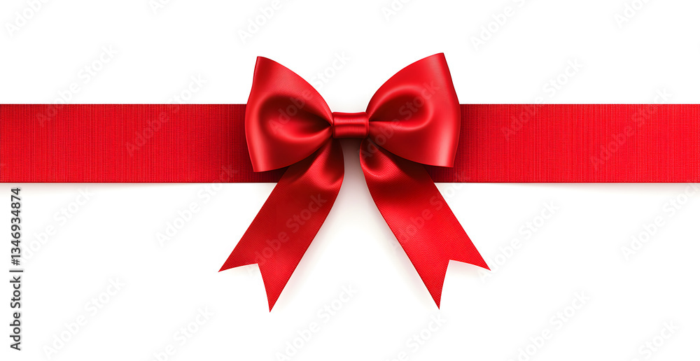 Set of red satin ribbon bows isolated on white background Set of red satin ribbon bows isolated on white background