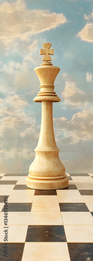 A podium set within a giant chessboard, symbolizing strategy and intellect.