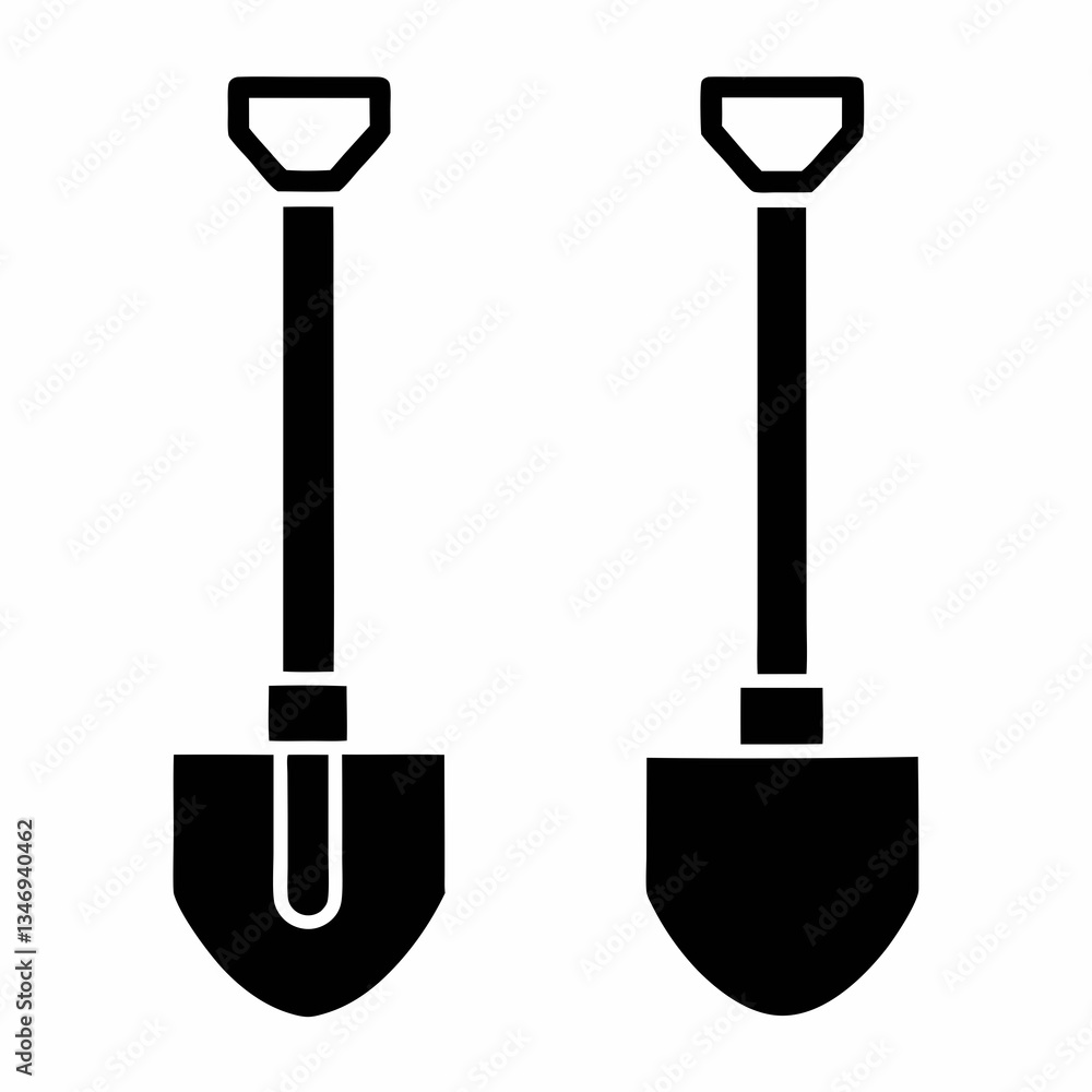 Minimalist Shovel vector Icons Set. Minimalist Shovel vector Icons Set.