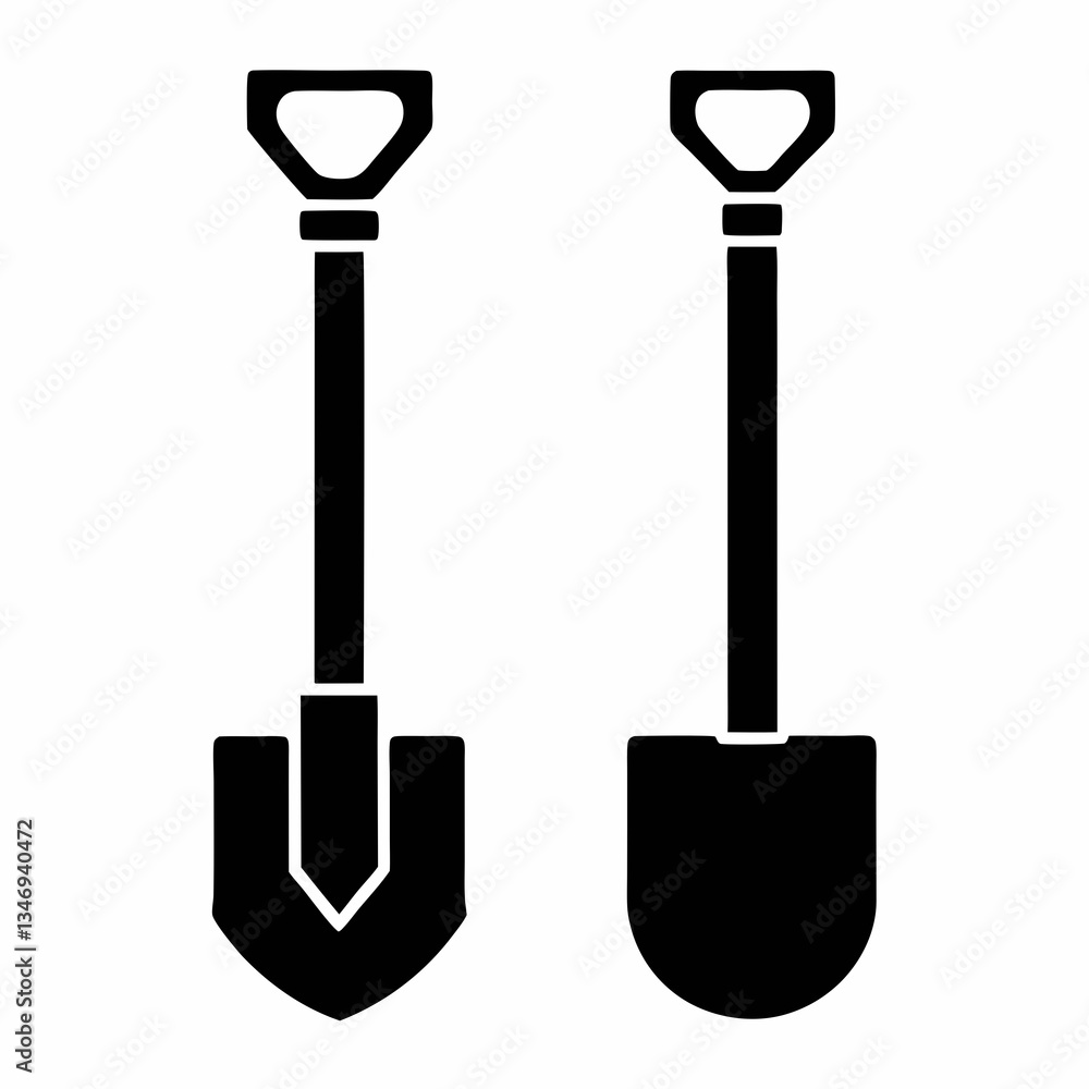 Minimalist Shovel vector Icons Set. Minimalist Shovel vector Icons Set.