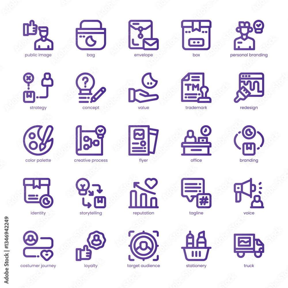 Brand Identity Icon pack for your website, mobile, presentation, and logo design. Brand Identity Icon line basic color design. Vector graphics illustration and editable stroke. Brand Identity Icon pack for your website, mobile, presentation, and logo design. Brand Identity Icon line basic color design. Vector graphics illustration and editable stroke.