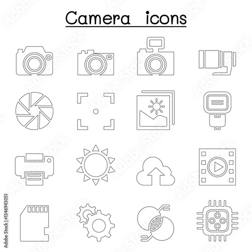 Camera icon set Vector illustration Graphic Design