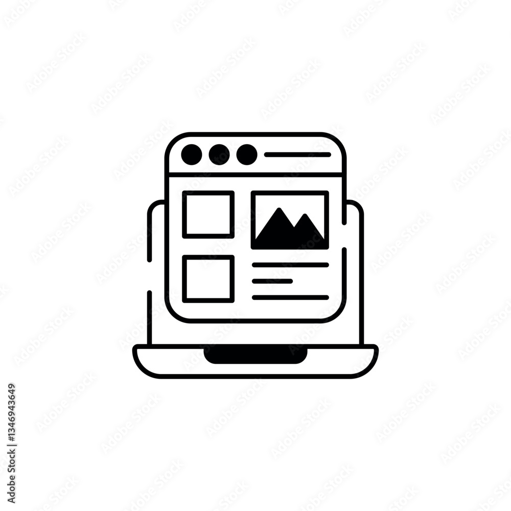 Web Content icon design with white background stock illustration Web Content icon design with white background stock illustration