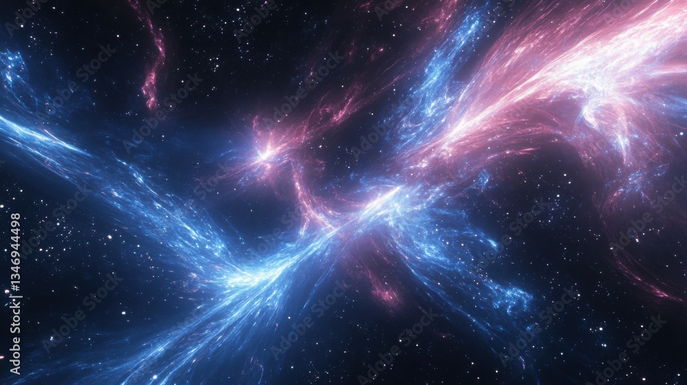 Fototapeta premium Cosmic rays streak across the sky, illuminating the void with energy