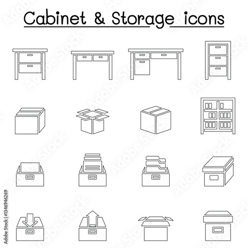 Storage, Cabinet, Drawer icons