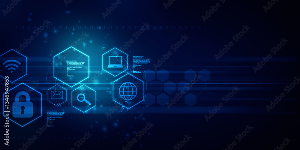 Fototapeta premium 2d illustration Digital Abstract technology background 