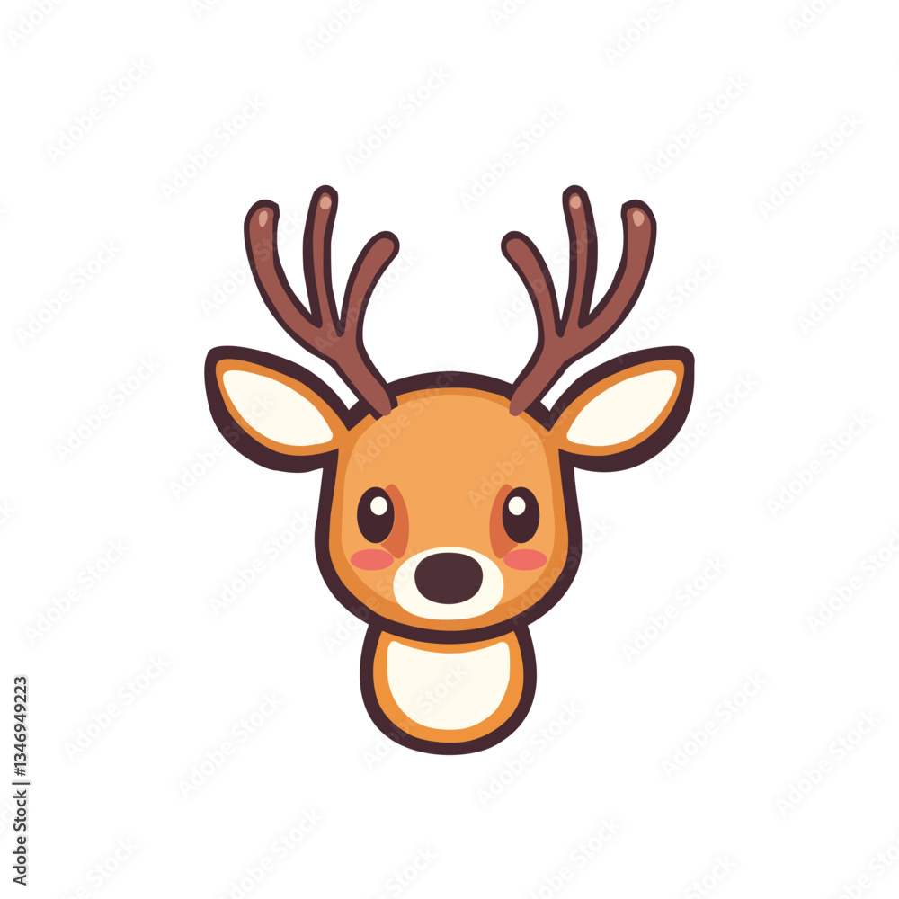 baby deer Adorable Cartoon Deer Head: Playful and Friendly Illustration with Expressive Eyes and Blushing Cheeks baby deer Adorable Cartoon Deer Head: Playful and Friendly Illustration with Expressive Eyes and Blushing Cheeks