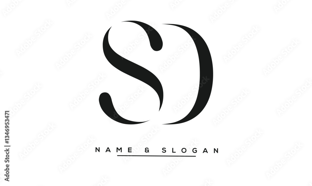 SD, DS Abstract Letters Logo Monogram SD, DS Abstract Letters Logo Monogram