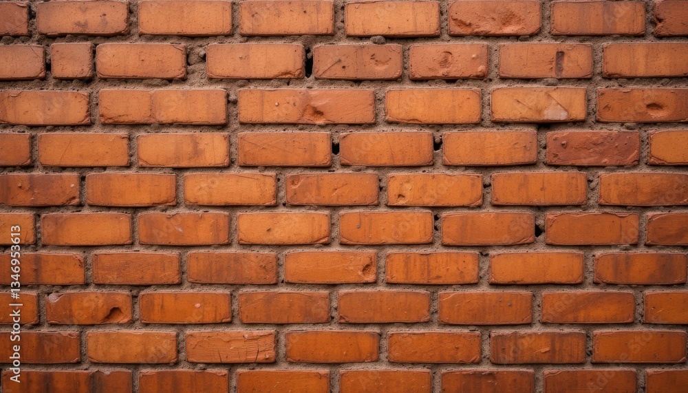 Textured Brick Wall in Deep Orange Shades, Rusty Accents, Urban Environment, Architectural Photography, Close-Up View Textured Brick Wall in Deep Orange Shades, Rusty Accents, Urban Environment, Architectural Photography, Close-Up View
