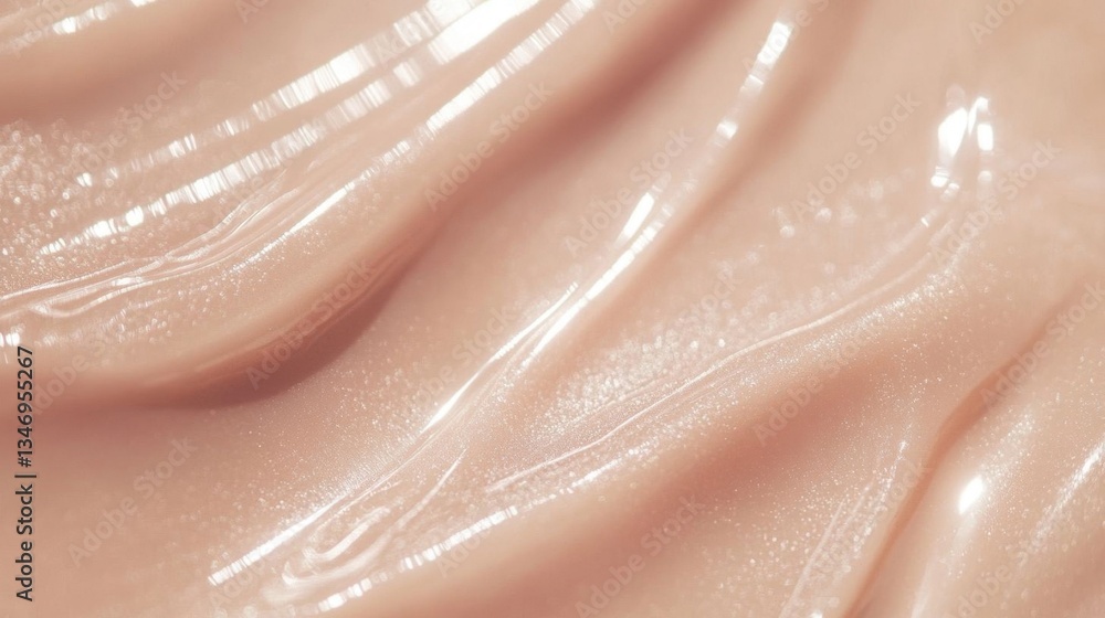 Obraz premium Close-up of shiny beige lip gloss.