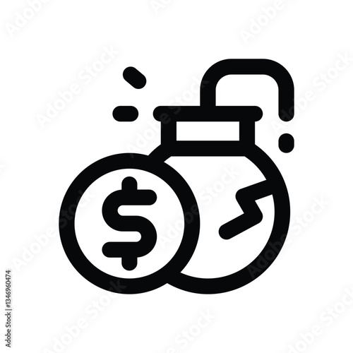 bomb line icon. Clean and minimalist vector icon for websites, mobile apps, presentations, and logos. Fully scalable and customizable for any project.