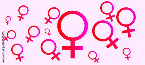 Gender symbols of woman,2D rendering