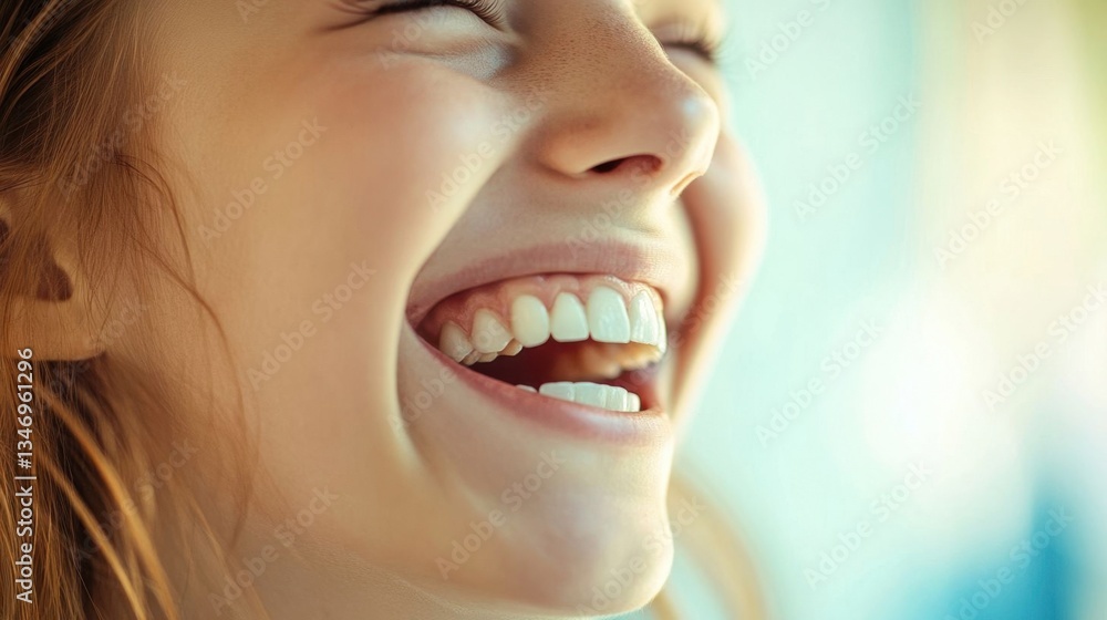 Fototapeta premium A joyful teenager laughing.