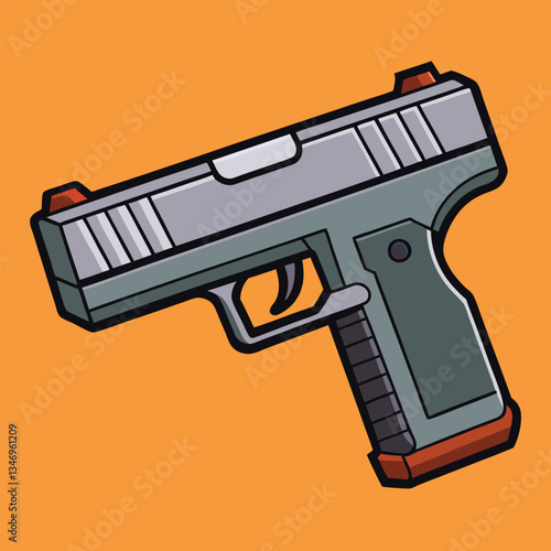 Springfield XD gun , police weapon vector design, military vector design illustration.