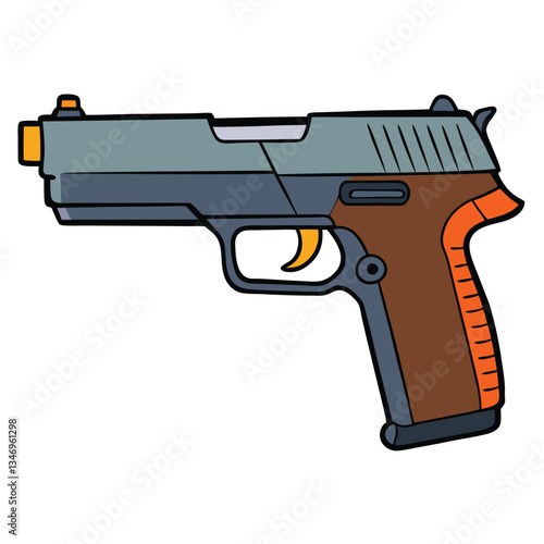 Springfield XD gun , police weapon vector design, military vector design illustration.