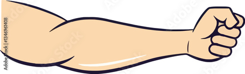 Flexible Muscular Arm Fist Strong Power