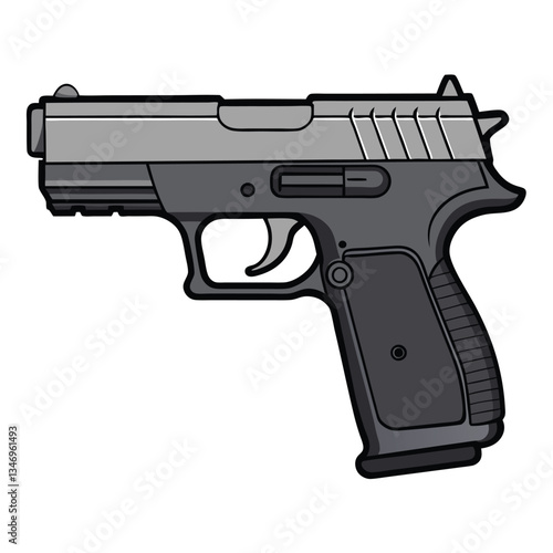 Springfield XD gun , police weapon vector design, military vector design illustration.