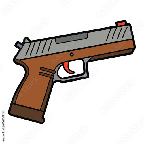 Springfield XD gun , police weapon vector design, military vector design illustration.