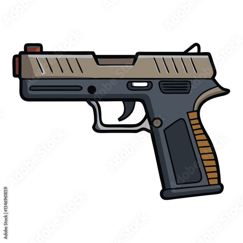 Springfield XD gun , police weapon vector design, military vector design illustration.