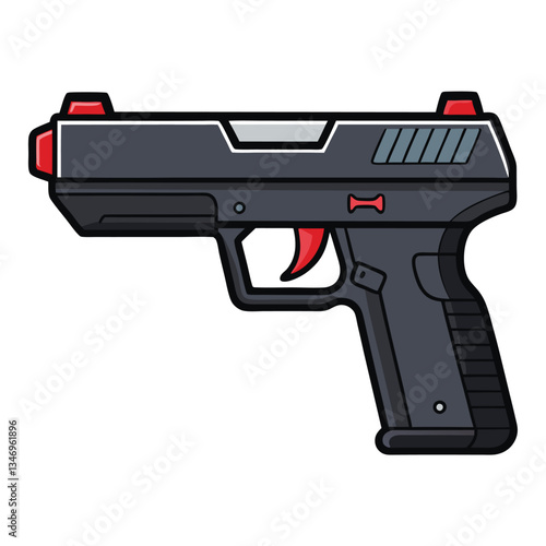 Springfield XD gun , police weapon vector design, military vector design illustration.