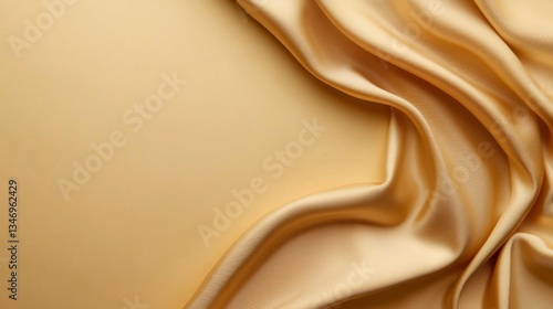 Pale gold tablecloth from above, elegant texture and sheen, perfect for sophisticated dining or event settings, enhances ambiance and aesthetics