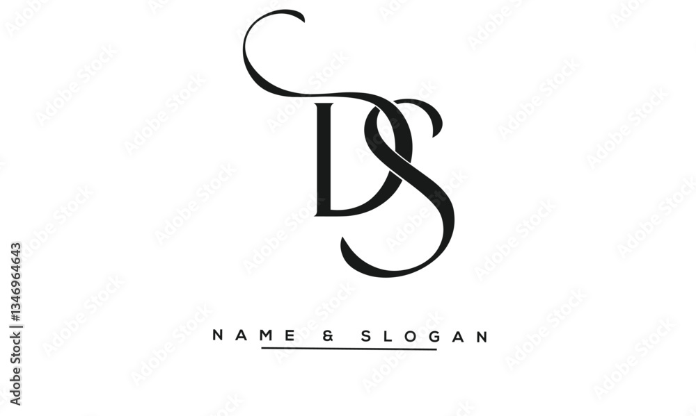 SD, DS Abstract Letters Logo Monogram