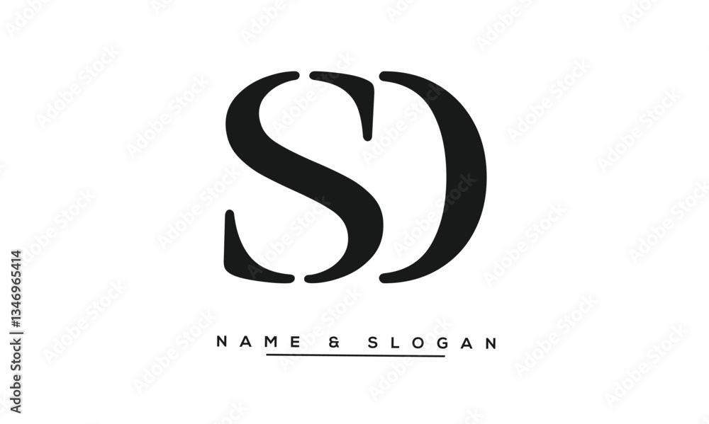 SD, DS Abstract Letters Logo Monogram SD, DS Abstract Letters Logo Monogram