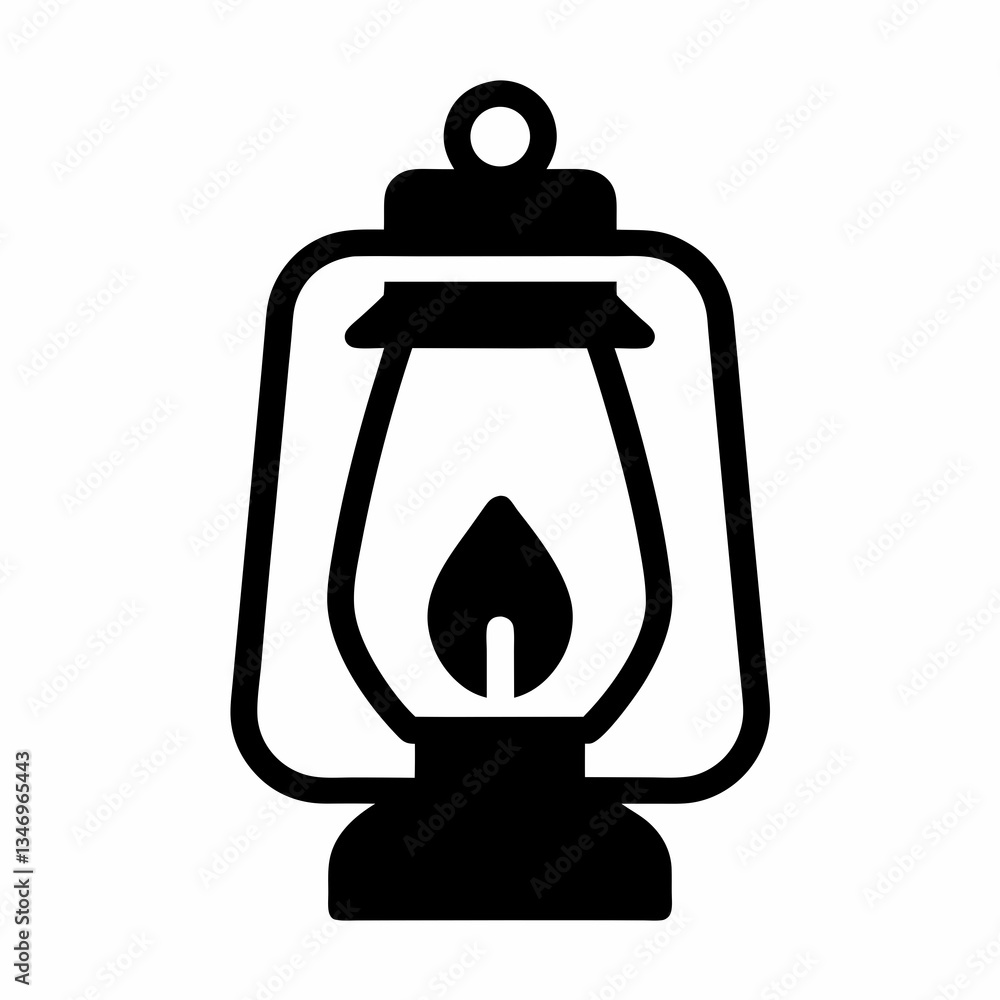 Classic Lantern with Flame Vector Design. Classic Lantern with Flame Vector Design.