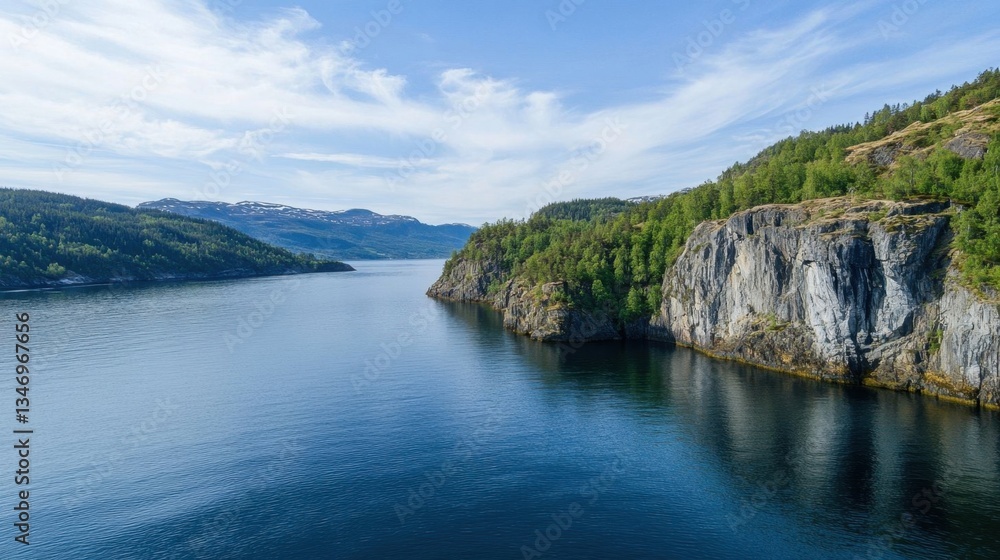 Peaceful Norwegian fjord scene. Peaceful Norwegian fjord scene.