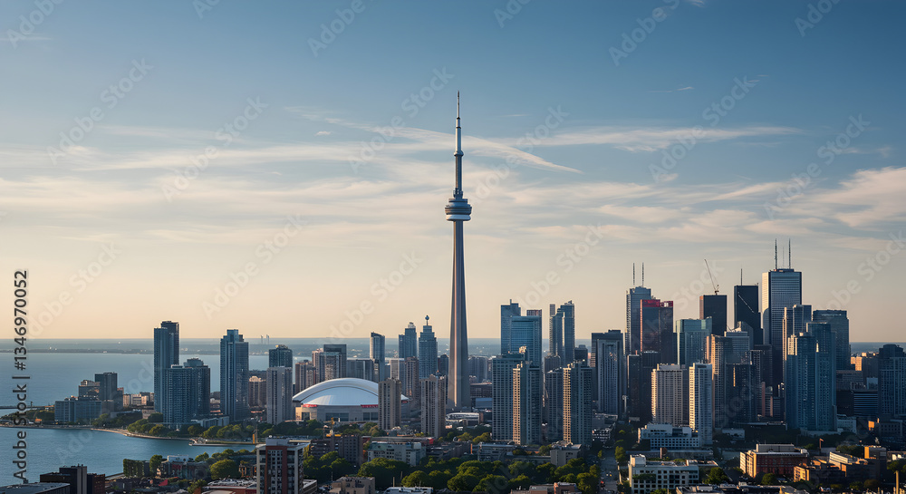 Fototapeta premium Calming Cityscape at Dawn