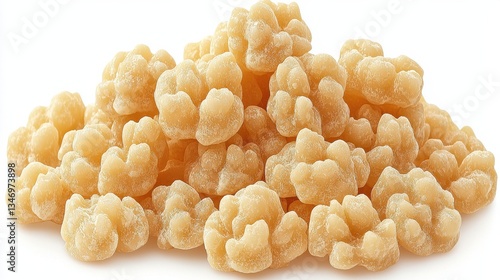 Pale Brown Sugar Candy Heap Close Up Studio Shot