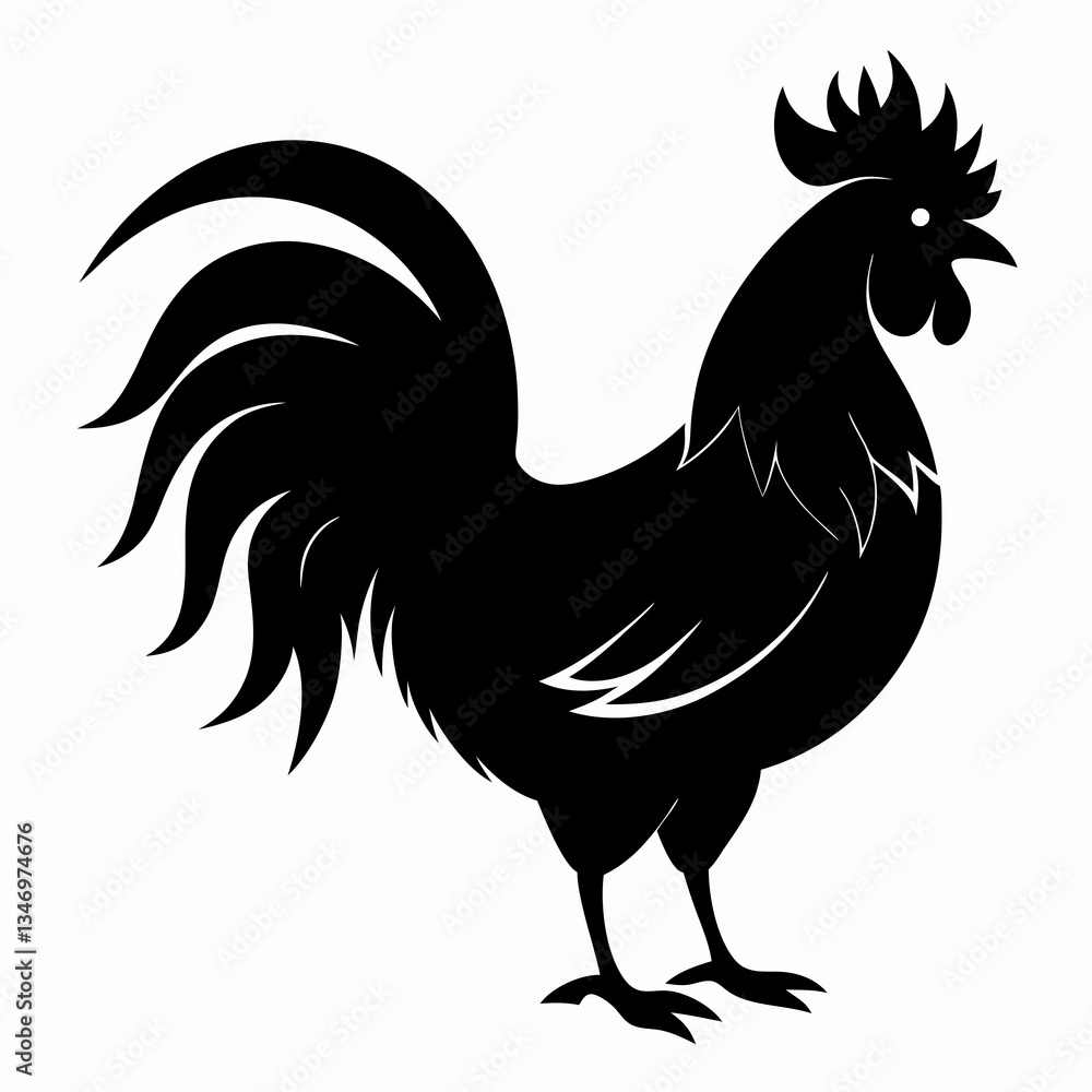 Clean & Simple Rooster Silhouette Design Clean & Simple Rooster Silhouette Design