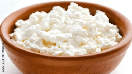 Wallpaper Mural Bowl of Fresh Cottage Cheese with Creamy Texture Resting on a White Surface Torontodigital.ca