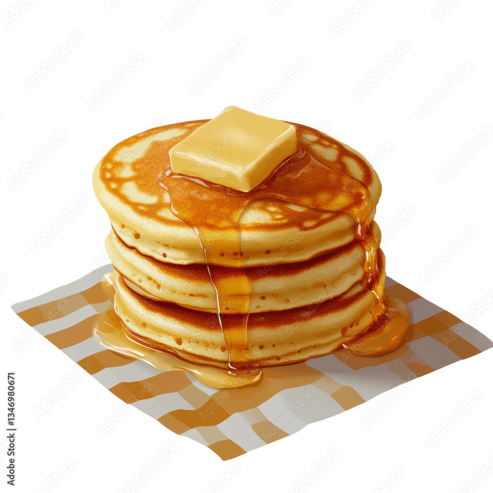 Fluffy Pancakes with Butter and Maple Syrup Delight Fluffy Pancakes with Butter and Maple Syrup Delight