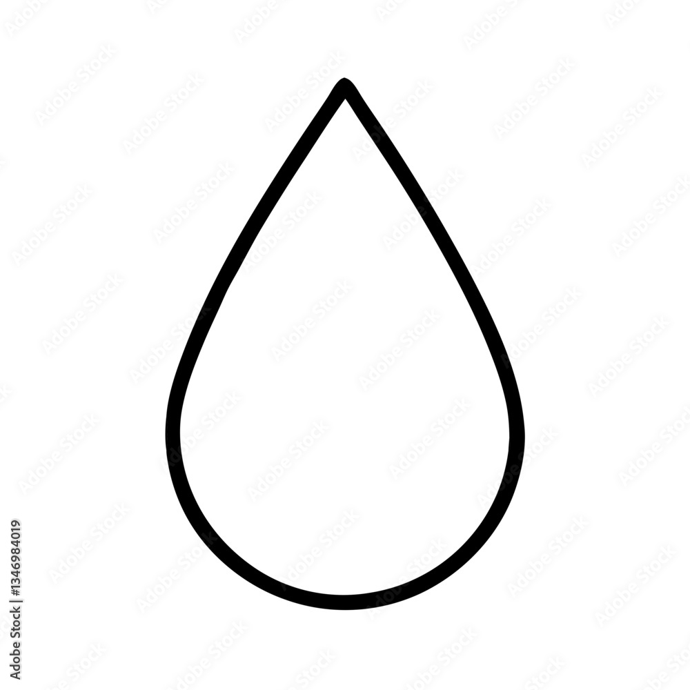 Simple black water drop icon in minimalist design with Simple black water drop icon in minimalist design with