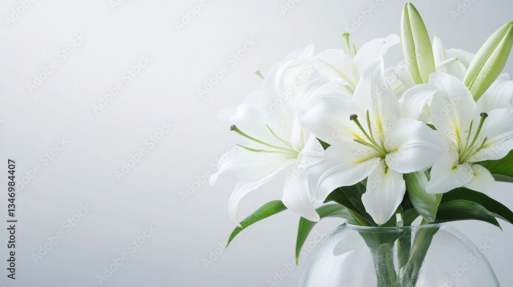 Fototapeta premium A bouquet of white lilies.