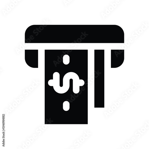 cash glyph icon. Strong and solid vector icon for websites, mobile interfaces, presentations, and visual branding. High quality and easy to edit.