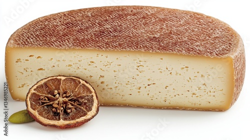 Creamy Half Wheel of Artisan Cheese with Dried Orange and Spice