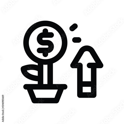 profit line icon. Clean and minimalist vector icon for websites, mobile apps, presentations, and logos. Fully scalable and customizable for any project.