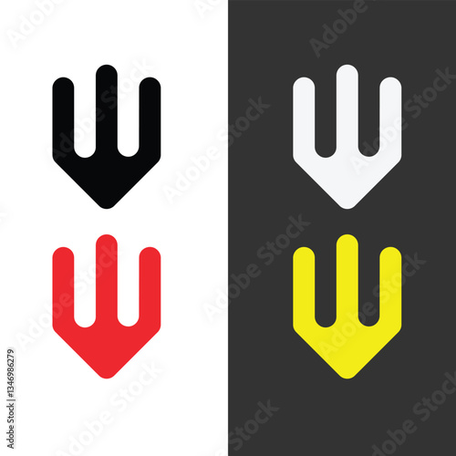 Letter W Logo Design for Education Vector illustration. Pencil Style logo Design