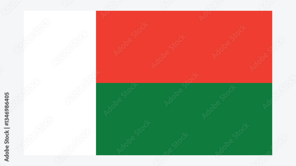 Fototapeta premium MADAGASCAR Flag with Original color