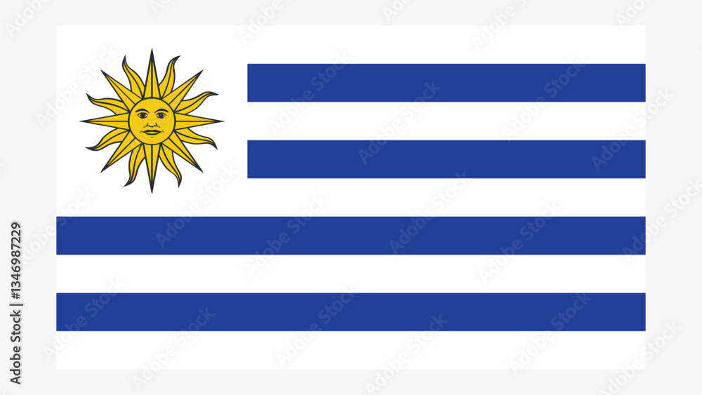 Fototapeta premium Uruguay Flag with Original color