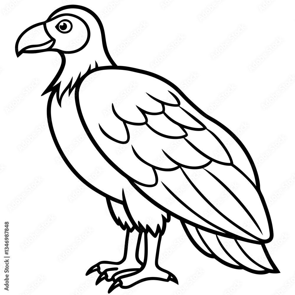 Clean and Modern Vulture Line Drawing Clean and Modern Vulture Line Drawing