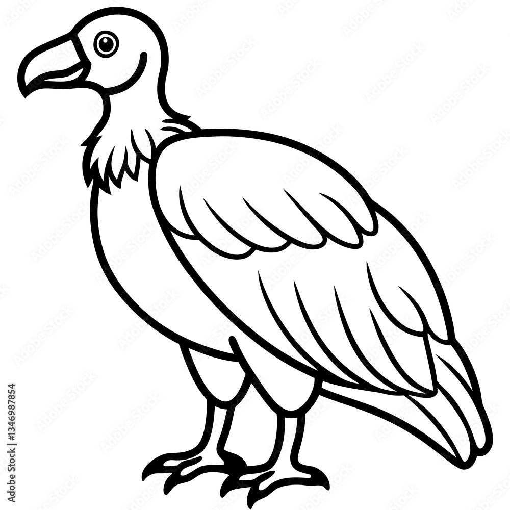 Clean and Modern Vulture Line Drawing Clean and Modern Vulture Line Drawing