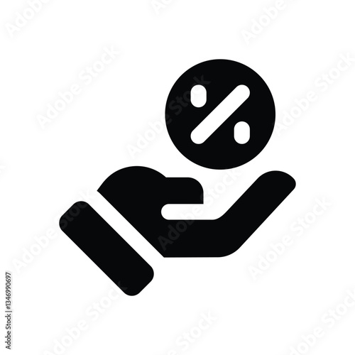 commission glyph icon. Strong and solid vector icon for websites, mobile interfaces, presentations, and visual branding. High quality and easy to edit.